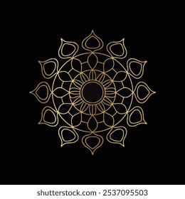 Luxo dourado mandala padrão decorativo fundo.
Um design de vetor Mandala dourado apresenta um padrão intrincado e simétrico em tons de ouro rico, simbolizando equilíbrio e unidade, perfeito para espiritual 