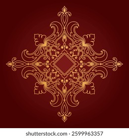 Luxury golden mandala, fabric pattern golden graphic elements