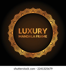 Luxury golden mandala frame design