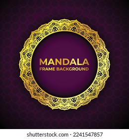 Luxury golden mandala frame design