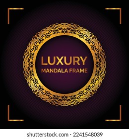Luxury golden mandala frame design