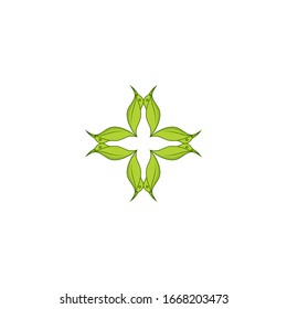 Luxury Golden mandala icon logo design template with floral-leaf ornament