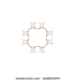 Luxury Golden mandala icon logo design template with floral-leaf ornament