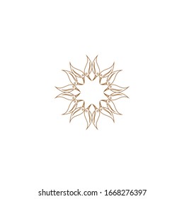 Luxury Golden mandala icon logo design template with floral-leaf-bird ornament Vector set of logo design templates - abstract symbols in ornamental arabic style - emblems for luxury products, hotels, 