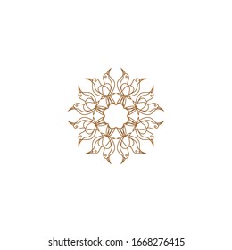 Luxury Golden mandala icon logo design template with floral-leaf-bird ornament Vector set of logo design templates - abstract symbols in ornamental arabic style - emblems for luxury products, hotels, 