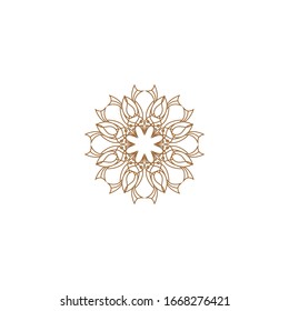 Luxury Golden mandala icon logo design template with floral-leaf-bird ornament Vector set of logo design templates - abstract symbols in ornamental arabic style - emblems for luxury products, hotels, 