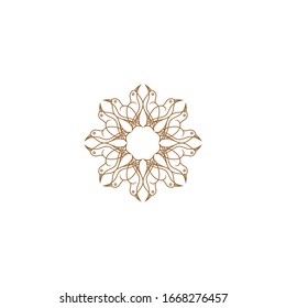 Luxury Golden mandala icon logo design template with floral-leaf-bird ornament Vector set of logo design templates - abstract symbols in ornamental arabic style - emblems for luxury products, hotels, 