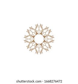 Luxury Golden mandala icon logo design template with floral-leaf-bird ornament Vector set of logo design templates - abstract symbols in ornamental arabic style - emblems for luxury products, hotels, 