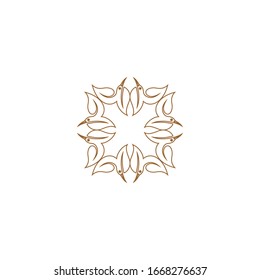 Luxury Golden mandala icon logo design template with floral-leaf-bird ornament Vector set of logo design templates - abstract symbols in ornamental arabic style - emblems for luxury products, hotels, 