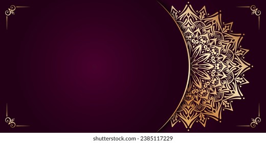 luxury golden mandala for indian wedding invitation card template design islamic arabic gold mandala ornament red background 