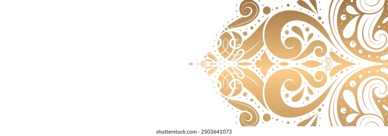luxury golden mandala for Indian wedding invitation card template design Islamic Arabic gold mandala ornament white background