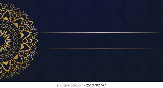 luxury golden mandala for Indian wedding invitation card template design Islamic Arabic gold mandala ornament blue background, Design for invitation, wedding card, Diwali, decoration.