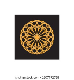 luxury golden mandala logo Icon vector