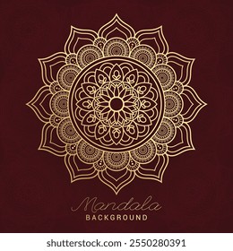 Luxury Golden Mandala Pattern on Rich Maroon