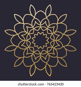 Luxury Golden Mandala Shape. Vector Mandala. Decoration Ornament. Floral Flower. Oriental. 
