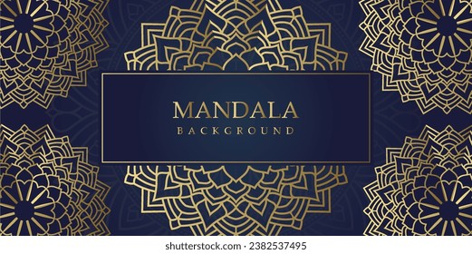 Luxury Golden Mandala Vintage Title Frame for Islamic Wedding and Ramadan Kareem Invitations
