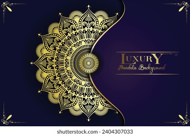 Luxury golden mandala wallpaper for invitation, wedding cover, book page, decoration, floral pattern decorative mandala art, vector art illustration.