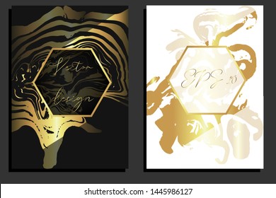 Luxury golden marble card templates