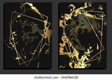 Luxury golden marble card templates