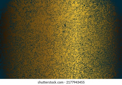 Luxury golden metal gradient background with distressed cracked concrete texture. Vector illustration
