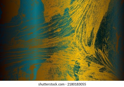 Luxury golden metal gradient background with distressed cracked concrete texture. Vector illustration