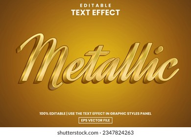Luxury golden metallic text style editable text effect template