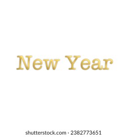 Luxury Golden New Year Text Letterong. Gold new Year Design Element. Luxury Decorative Text New Year. Luxury 3D Text. Vector Illustration