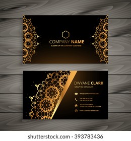 Luxury Golden Ornament Business Card