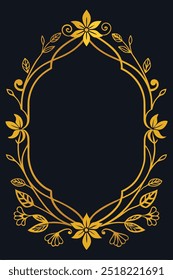 Luxury golden ornamental floral frame background