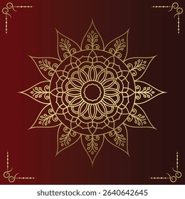 Luxury Golden ornamental mandala design background.