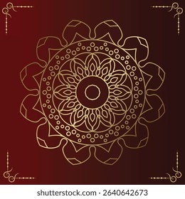 Luxury Golden ornamental mandala design background.