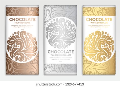 Luxury Golden Packaging Design Chocolate Bars Stock Vector (Royalty ...