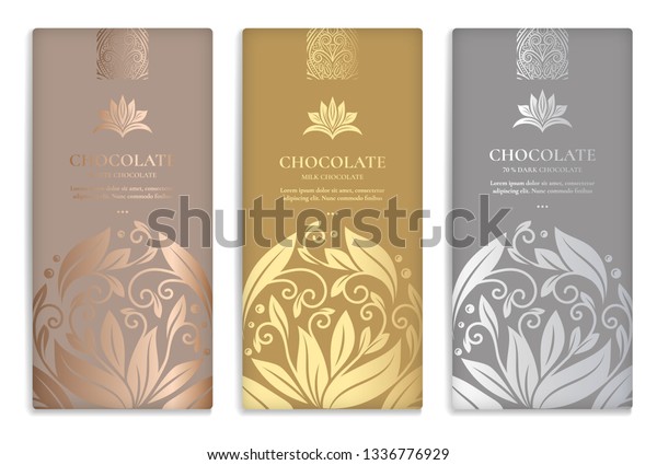 Luxury Golden Packaging Design Chocolate Bars Stock Vector Royalty Free