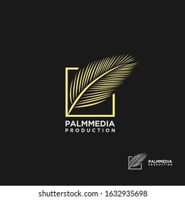 Luxury golden palm leaf logo design