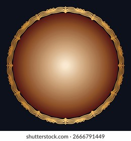 Luxury Golden Pattern Circle Islamic Mandala Wedding Frame Border	

