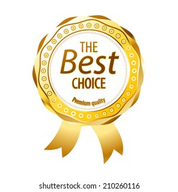 Luxury golden premium quality best choice labels set isolated vector 