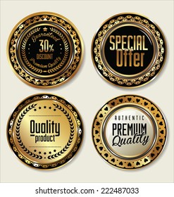 Luxury golden premium quality labels