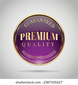 Luxury golden purple badges and labels. Retro vintage circle badge design