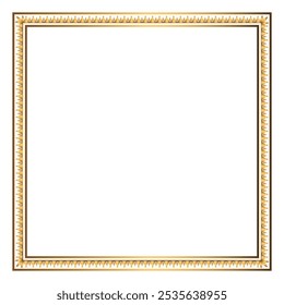 Luxury Golden Rectangle Certificate Border Pattern Line Photo Frame Islamic Wedding Invitation Ornament Background 