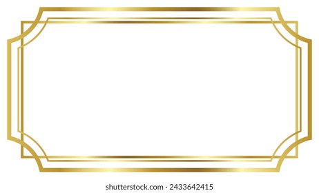 Luxury golden rectangle corner certificate border pattern line photo thai frame islamic wedding invitation background