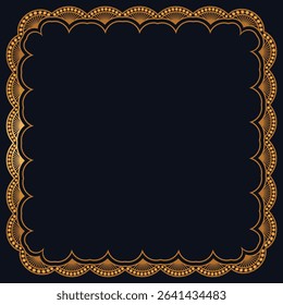Luxury golden rectangle corner certificate border pattern line photo frame islamic wedding invitation background