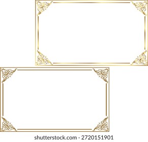 Luxury Golden Rectangle Corner Certificate Border vector illustration. Good for banner, poster, greeting card, party card, invitation, template, advertising, campaign, and social media.