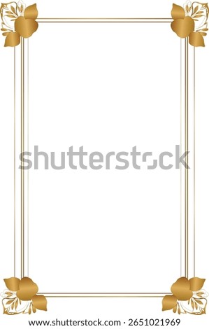 Luxury Golden Rectangle Corner Certificate Border Pattern Thai Frame Islamic vector