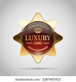 Luxury golden red badges and labels. Retro vintage circle badge design