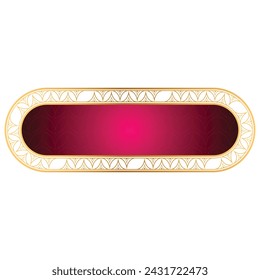 Luxury golden red islamic royal title frame arabic style text box banner clipart