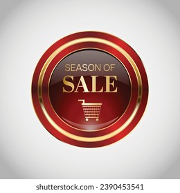 Luxury golden red sale badges and labels. Retro vintage sale circle badge design