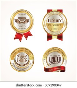 Luxury golden retro badges  collection