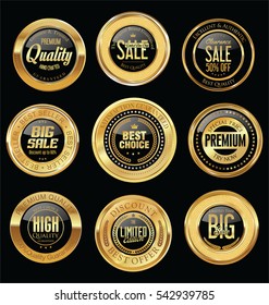 Luxury golden retro badges collection