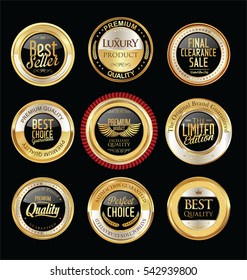 Luxury golden retro badges collection