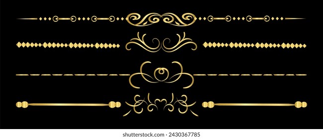 Luxury golden and retro dividers set